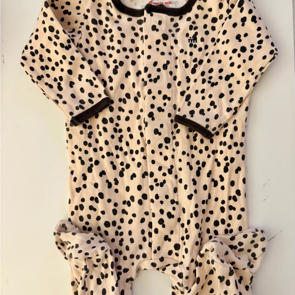 Magnetic Me Cream and Black Dalmatian Print Footed Pajama